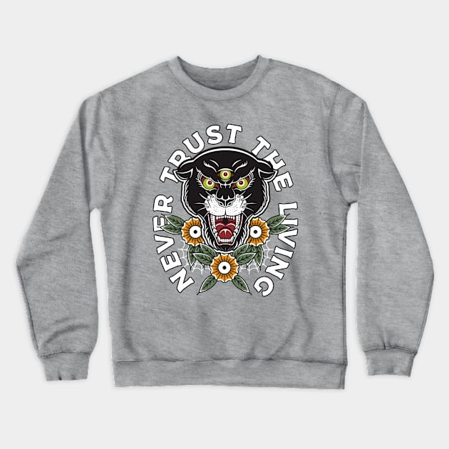 Panther Tattoo Quote Crewneck Sweatshirt by Gientescape